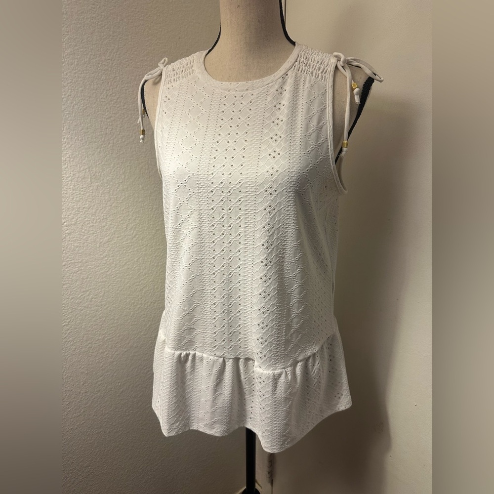 ⭐ Last Chance! Michael Kors Cream Peplum Tank Top